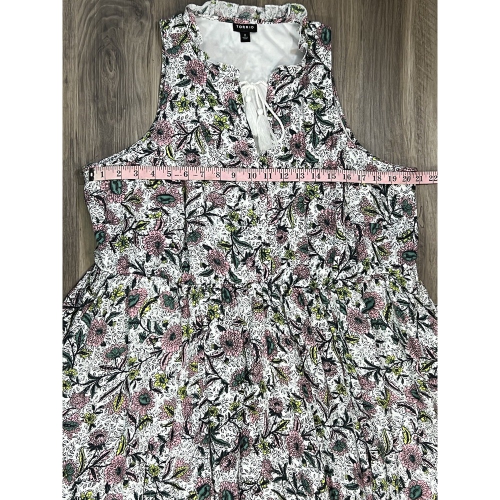 Torrid Dress Women Plus Size 2 Midi Wash Gauze Tiered Floral Multicolor 40261097 - Picture 15 of 16